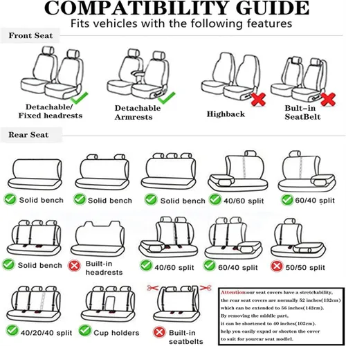 Vista 9 de Funda de asiento de automóvil compatible con Honda n-Box jf2, cobertura completa, transpirable e impermeable, cojín de asiento de automóvil, juego