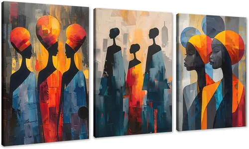 Vista 100 de MAMAGO Lienzo decorativo para pared, pintura de belleza dorada y negra, fotos de mujeres africanas, hermosos pósteres de mujer negra, impresiones
