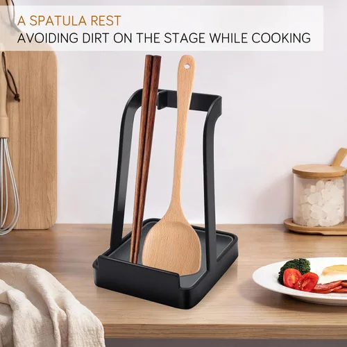 Vista 3 de vocheer Soporte para tapa de olla, organizador de cocina de acero inoxidable, soporte para cucharas, soporte de tapa para utensilios de cocina