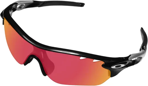 Vista 2 de BroLizard - Lente polarizada de repuesto para gafas de sol Oakley RadarLock Edge ventiladas OO9183, rojo