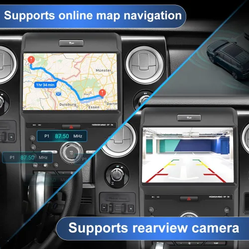 Vista 6 de Radio de coche de 10.1 pulgadas para Ford F150 2013 2014, Android 13 estéreo con CarPlay inalámbrico y Android Auto, DSP, BT, WiFi, SWC, MirrorLink