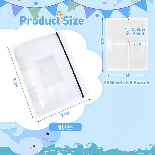 Vista 2 de SHANGRLA Carpeta para tarjetas fotográficas A5 Kpop con 25 fundas de doble cara, organizador recargable de 6 anillos para tarjetas intercambiables