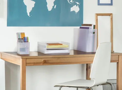 Vista 3 de Sorbus Juego de organizador de escritorio para suministros de oficina y accesorios para el hogar, caja de organización de archivos de papel, bandeja