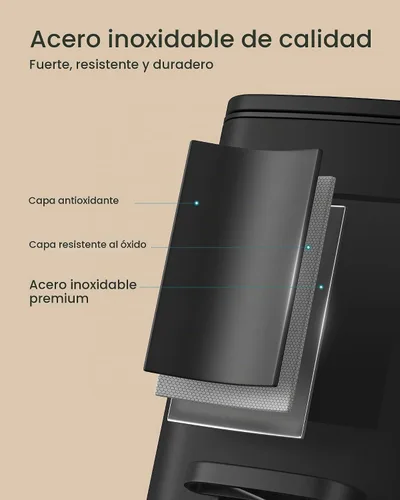 Vista 6 de SONGMICS Cubo de basura para excrementos de perro, 1.6 galones, acero Negro tinta
