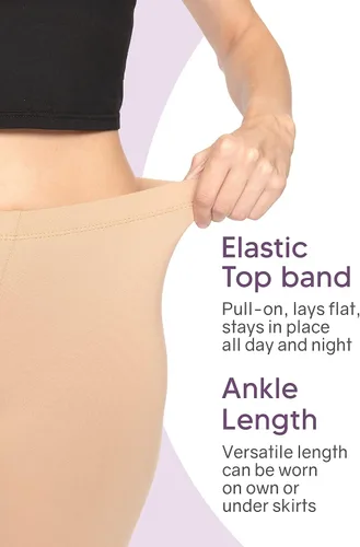 Vista 4 de STRETCH IS COMFORT - Leggings a la rodilla para mujer, elásticos, de algodón y elastano, tallas XS - 7X de adulto