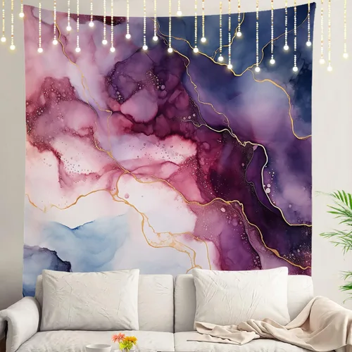Vista 125 de Shrahala Modern Abstract Artwork Wall Tapestry, Orange Black Beige Wall Hanging Large Tapestry Decoration Polyester Fiber White Hem Around for Dorm