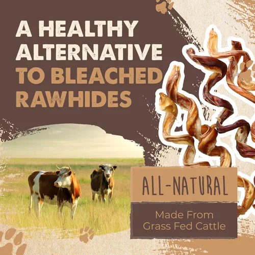 Vista 9 de Mighty Paw Naturals - Palitos masticables rizados para perros – Masticables de carne de res alimentada con pasto. Palitos para perros grandes, razas