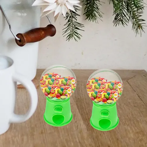 Vista 9 de STOBOK Mini máquina de dulces dispensador de juguetes giratorio Gumball Candy Catcher para niños Fiesta Jugar Mejorar la coordinación mano-ojo, Verde