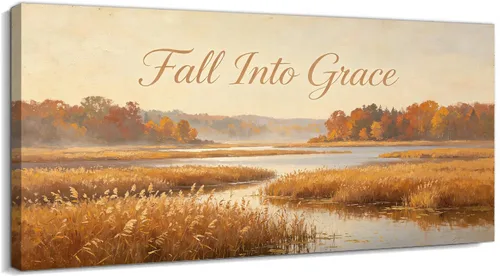 Vista 22 de TIMUBA Lienzo decorativo de pared de otoño de lago, citas de otoño Decoración de pared de otoño-01