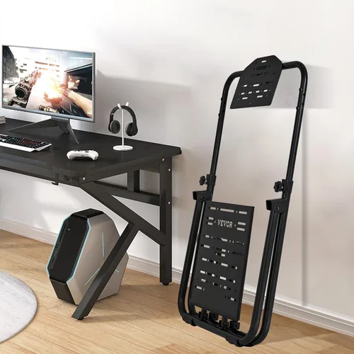 Vista 8 de VEVOR Soporte plegable para volante de carreras, base universal ajustable en altura compatible con Logitech y Thrustmaster Racing Wheel y Pedal