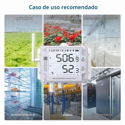Vista 5 de GS1-AETH1RS + paquete de sirena termómetro Ethernet higrómetro, sensor de humedad y temperatura WiFi, registrador digital de datos de temperatura