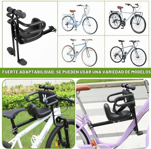 Vista 4 de Asiento de bicicleta para niños con barandilla retráctil para niños de 8 meses a 5 años