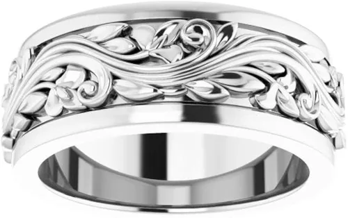 Vista 3 de Bonyak Jewelry Plata de ley de 0.276in inspirada en escultura auténtica, talla 4.5, Metal, Sin piedras preciosas
