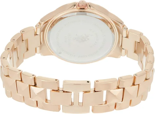 Vista 2 de U.S. Polo Assn. USC40080 - Reloj de pulsera en tono oro rosa para mujer, Oro, Movimiento de cuarzo