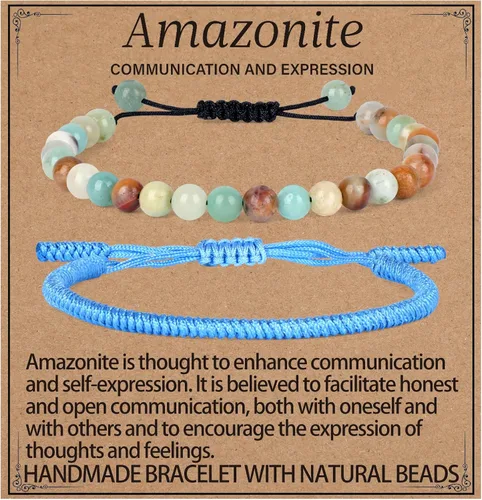 Vista 47 de LPBeads Pulsera de piedra natural hecha a mano de tamaño ajustable
