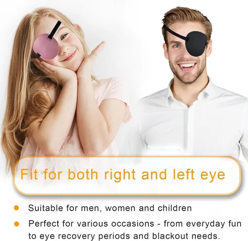 Vista 5 de 6 Piezas Parche para Ojos, Parche Ocular Ajustable para Ojo Izquierdo y Derecho, Parches Médicos para Ojos para Adultos y Niños Ojo Perezoso Disfraz
