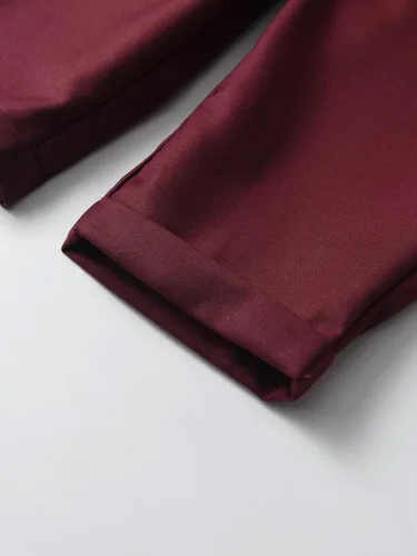 Vista 7 de Conjunto de pantalones para bebé, camisa de manga larga + pantalones + corbatín + tirantes, trajes de caballero para niños pequeños
