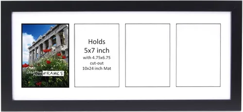 Vista 10 de Creative Picture Frames Marco de Fotos Negro con 2 Aberturas de Vidrio que Contiene Fotografías de 5 por 7 Pulgadas con Paspartú Negro de 10X12