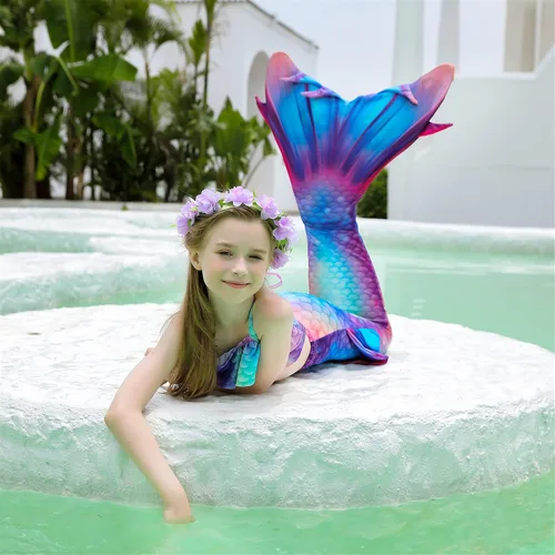 Vista 5 de Kokowaii - Sofisticado traje de baño con cola de sirena para niñas