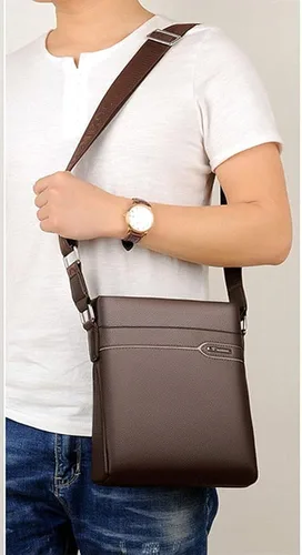 Vista 5 de Men's Leather Shoulder Bag, Men Purse Messenger Bag Business Shoulder Bag Crossbody Briefcase