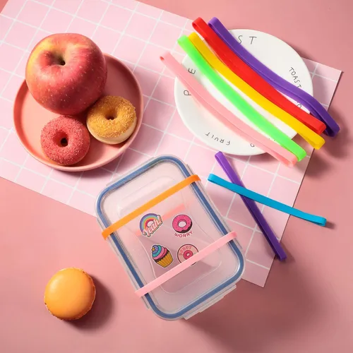 Vista 7 de 30 bandas de goma de silicona para planificar, bandas elásticas coloridas para envolturas de bolsas, cuadernos, ejercicio al aire libre, resistente