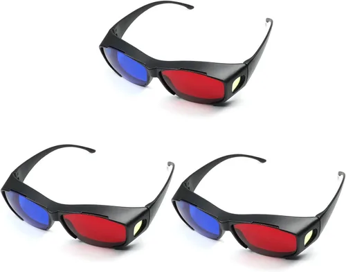 Vista 12 de Othmro 10 gafas duraderas estilo 3D 3D, gafas de visión 3D, gafas de juego de películas 3D, gafas 3D rojo-rojas, marco de cartón, lente de resina 10