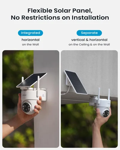 Vista 2 de ieGeek 2K Security Cameras Wireless Outdoor, 360°PTZ Solar Outdoor Camera