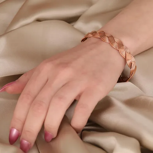 Vista 34 de Handmade Elegant Copper Bracelet for Women - Pure Copper Bracelet for Pain Relief and Stress Relief - Adjustable Entwisted Copper Bracelet to Fit