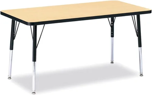 Vista 48 de Berries Mesa rectangular para actividades, altura A, Gris/Negro/Negro, 1