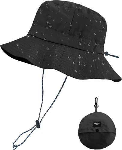 Vista 14 de PFFY Packable Sun Bucket Hat for Men Women Outdoor UV Protection Sun Hats Caqui