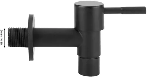 Vista 2 de Fdit Grifo frío de acero inoxidable de 2 pulgadas, color negro, para piscina, grifo de agua, grifo de lavadora, grifo montado en la pared