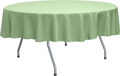 Vista 69 de Ultimate Textile Mantel redondo reversible Shantung Satin Majestic de 84 pulgadas, color rosa hielo