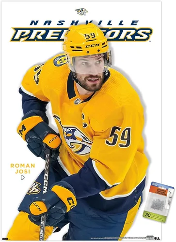 Vista 7 de Trends International NHL Nashville Predators - Póster de pared de Roman Josi Feature Series 23, 14.72 x 22.37 pulgadas, paquete de póster premium