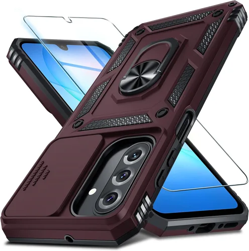 Vista 32 de Janmitta Funda compatible con Samsung Galaxy A16 5G/4G con Cubierta Deslizante Integrada para Lente de Cámara + Protector de Pantalla + Soporte