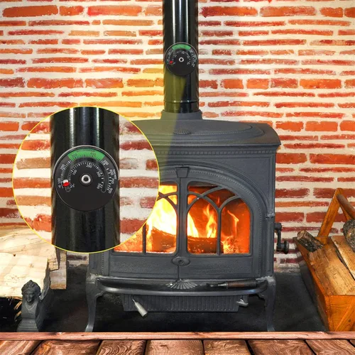 Vista 7 de Weewooday Termómetro magnético de temperatura para estufa de leña y horno
