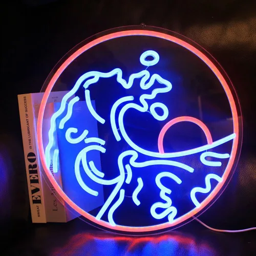 Vista 13 de Letrero de neón personalizado de sol y luna para decoración de pared, decoración personalizada de neón para dormitorio, sala de estar, meditación