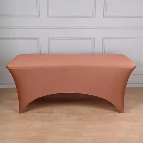Vista 42 de Efavormart - Mantel rectangular de elastano elástico beige de 4 pies
