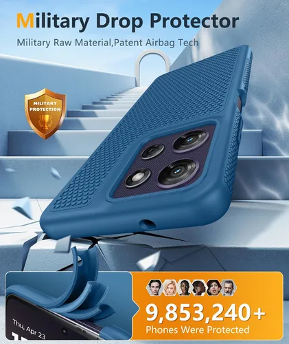Vista 104 de FNTCASE Funda para iPhone 17 Pro: Fundas delgadas translúcidas de color azul claro compatibles con MagSafe, protección completa de la cámara