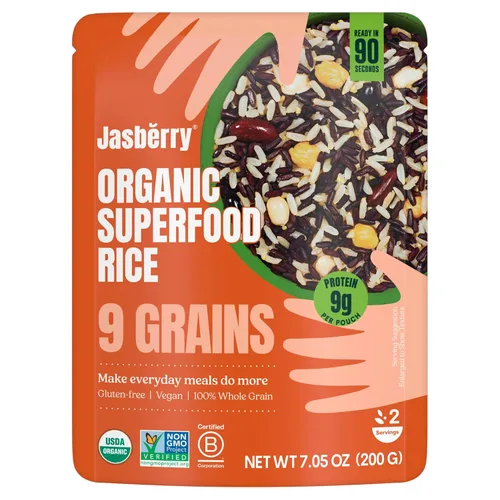 Vista 7 de Jasberry Arroz orgánico - Superalimento con altos antioxidantes, listo para comer o calentar, 100% arroz Jasberry sin OMG, sin gluten, certificado