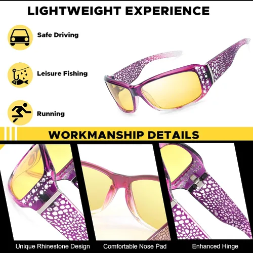 Vista 4 de LVIOE Gafas de sol polarizadasgafas de conducción de visión nocturna para mujeres LN010