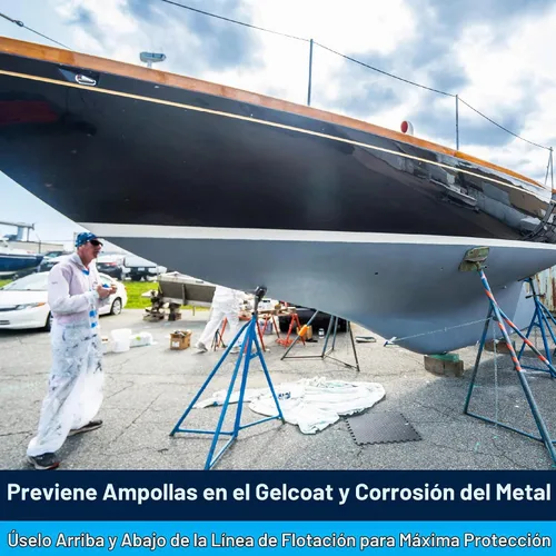 Vista 2 de TotalBoat TotalProtect Sistema de revestimiento barrera epoxy (Gris, Quart) 2-Part Epoxy System Prevents Fiberglass Blisters & Metal Corrosion