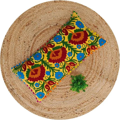 Vista 2 de Trade Star - Funda de almohada 100 % de algodón, hecha a mano, elegante funda de cojín de primavera para decoración del hogar, otoño, fundas