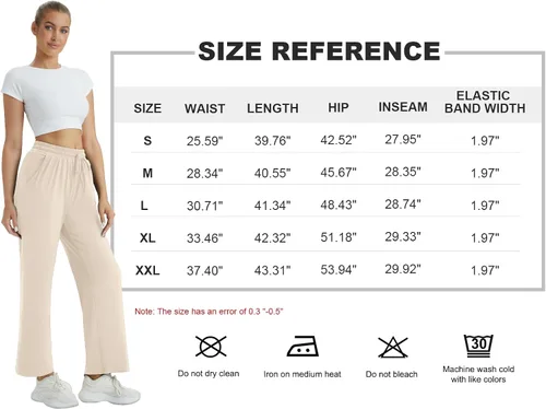 Vista 6 de keriffe Pijamas casuales para mujer, pantalones de yoga de pierna ancha, cintura alta, cordón ajustable, pantalones deportivos de entrenamiento