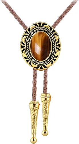 Vista 59 de Jeilwiy Corbata de bolo para hombre, corbatas vaqueras, collar de corbata #44 Elemento de sombrero de vaquero