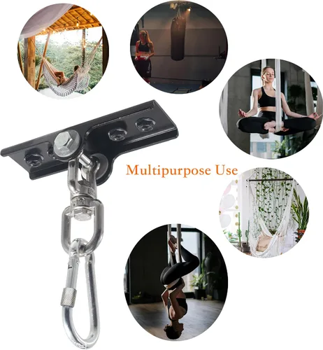 Vista 5 de Montura mejorada de 360° para bolsa pesada giratoria para colgador de saco de boxeo. Colgador para bolsas de boxeo para yoga, gimnasio, sillas