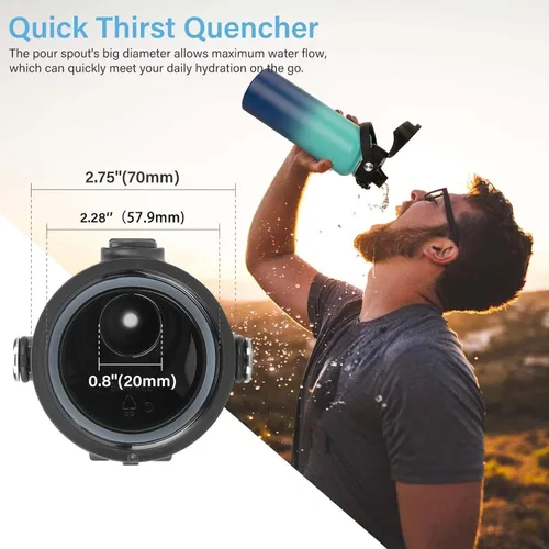 Vista 10 de SYACOT Tapa de boquilla automática para botellas de agua de boca ancha Hydro Flask, tapa de boquilla superior de repuesto para HydroFlask de boca