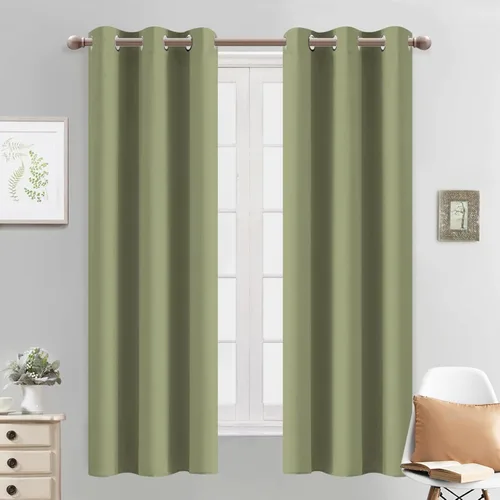 Vista 56 de Yakamok Cortinas opacas para dormitorio, aislamiento térmico, cortinas de oscurecimiento de habitación para sala de estar, juego de 2 paneles