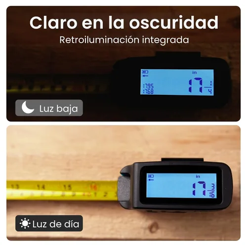 Vista 5 de ACPOTEL Digital Tape Measure 16ft, LCD Display, 6 Metric & Imperial Units Amarillo