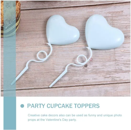 Vista 4 de 36 piezas de inserción de pastel en forma de corazón, decoración de cupcakes, palillos para tartas de día de San Valentín, decoración de pasteles