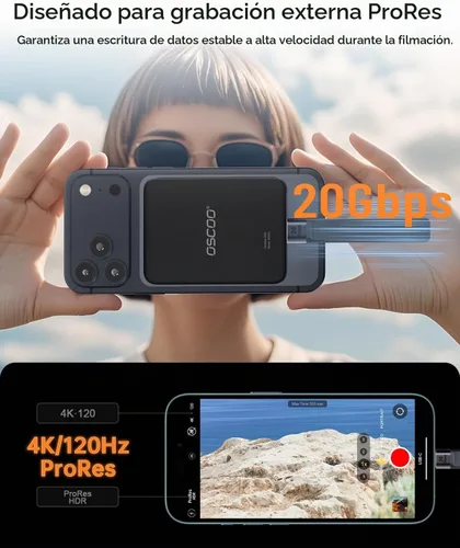 Vista 5 de SSD portátil magnético de 1 TB, hasta 2000 MB/s - Unidad externa de estado sólido compatible con MagSafe para iPhone 15/16/17, Mac, portátiles
